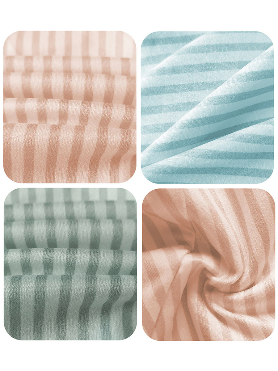 Striped Vest Bubble Skirt Set