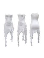 Strapless Ruffle Mini Dress