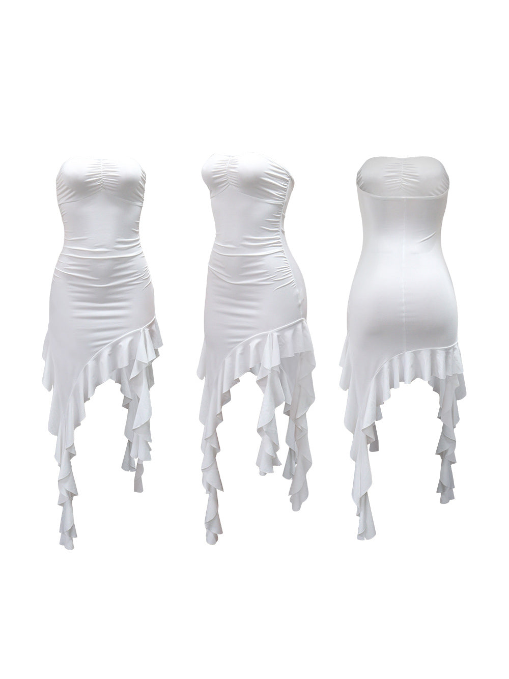 Strapless Ruffle Mini Dress