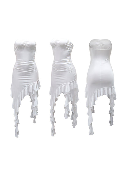 Strapless Ruffle Mini Dress