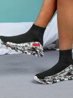 Plus Size Knit Slip-On Sock Sneakers