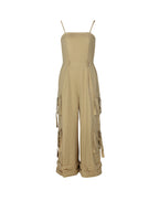 Spaghetti Strap Cargo Wide Leg Jumpsuit