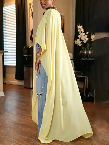 Mesh Batwing Sleeve Cloak Top