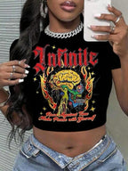Y2K Graphic Crop Top Tee