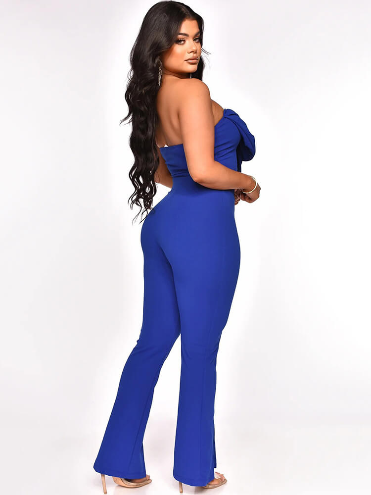 Tops cortos de dos piezas con hombros descubiertos y pantalones divididos