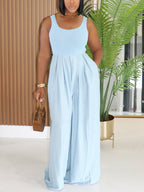 Sleeveless Wide Leg Jumpsuit