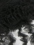 Halter Fringe Ruffle Hem Dress
