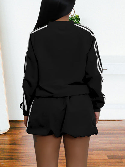 Two Pieces Sideline Long Sleeve Jacket Skirt Set