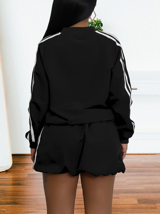 Two Pieces Sideline Long Sleeve Jacket Skirt Set