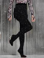 Rhinestone Stiletto Pointed Toe Pants Boots