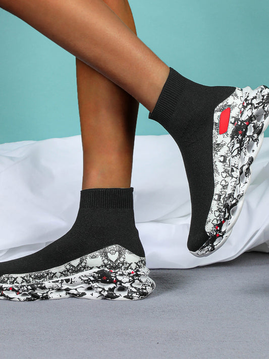 Plus Size Knit Slip-On Sock Sneakers