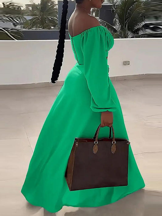 Conjunto de dos piezas de talla grande con manga farol