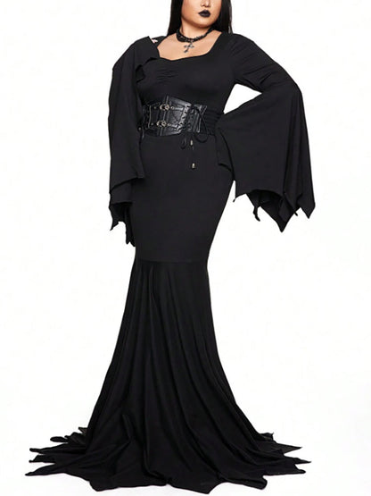 Halloween Costume Gothic Bat Wing Maxi Dress