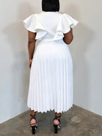 Plus Size Ruffle Pleated Dress
