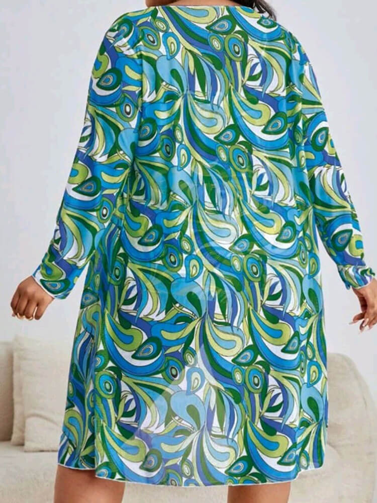 Plus Size Three Piece Floral Print Short Set