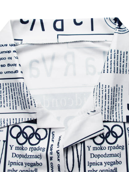 Newspaper Print Blazer Belted Pants Set