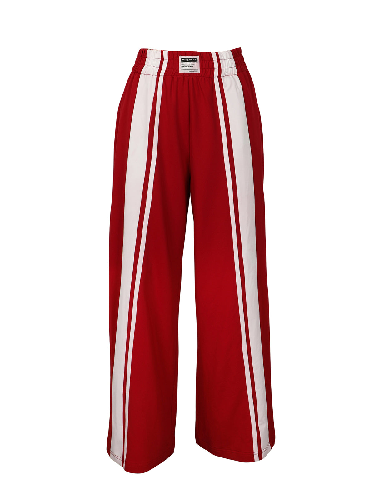 Wide Stripe Elastic Waist Wide Leg Pants