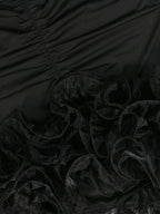 Halter Fringe Ruffle Hem Dress