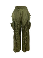 Ruffle Trim Drawstring Wide Leg Pants
