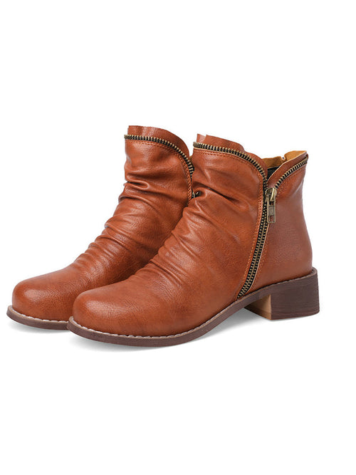 Plus Size Chelsea Side Zipper Ankle Boots