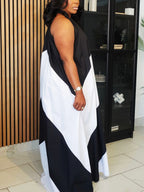 Color Block Sleeveless Maxi Dress