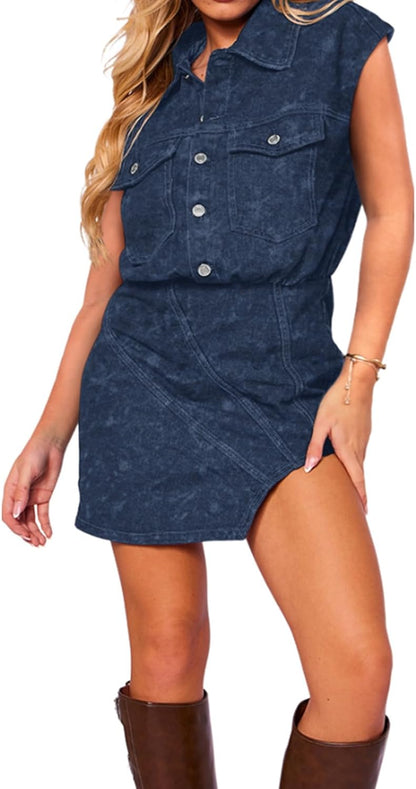 Minivestido con botones y manga japonesa