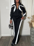 Color Block Half Zip Jumpsuit