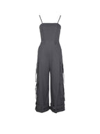 Spaghetti Strap Cargo Wide Leg Jumpsuit