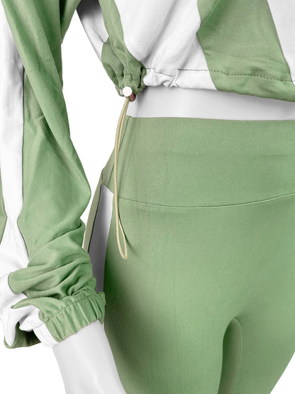 Colorblock Drawstring Waist Tracksuit