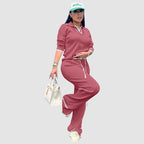 Conjunto casual de punto con pantalón de pierna ancha