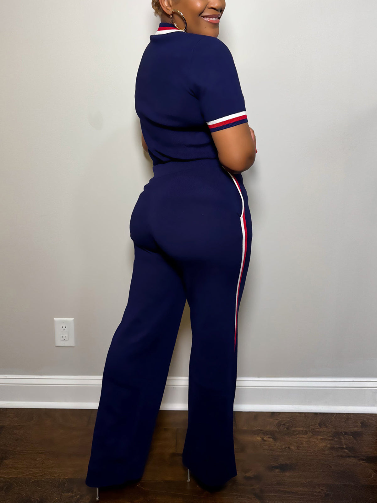 Stripe Top Pants Set