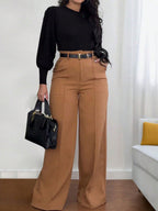 High Waist Straight Leg Pants