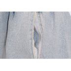 Conjunto de pantalón largo y top corto sin tirantes de mezclilla