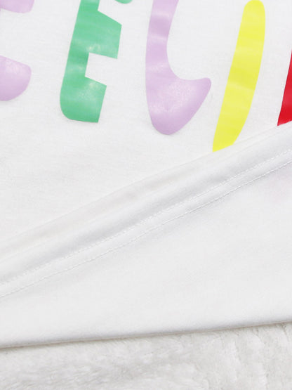 Colorblock Letter Print T Shirt Mini Dress