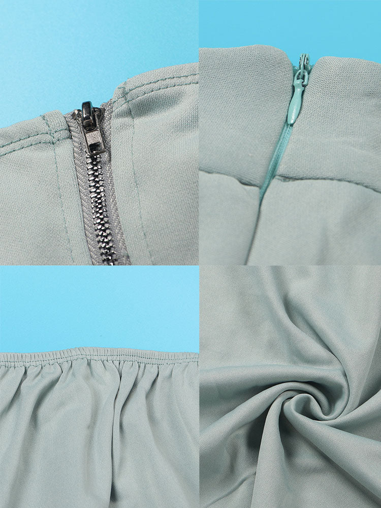 Conjunto de dos piezas de talla grande con manga farol