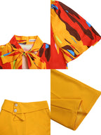 Plus Size Short Sleeve Shirt and Wide Leg Pants Set