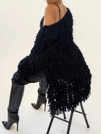 Crochet Fringe Knit Cardigan