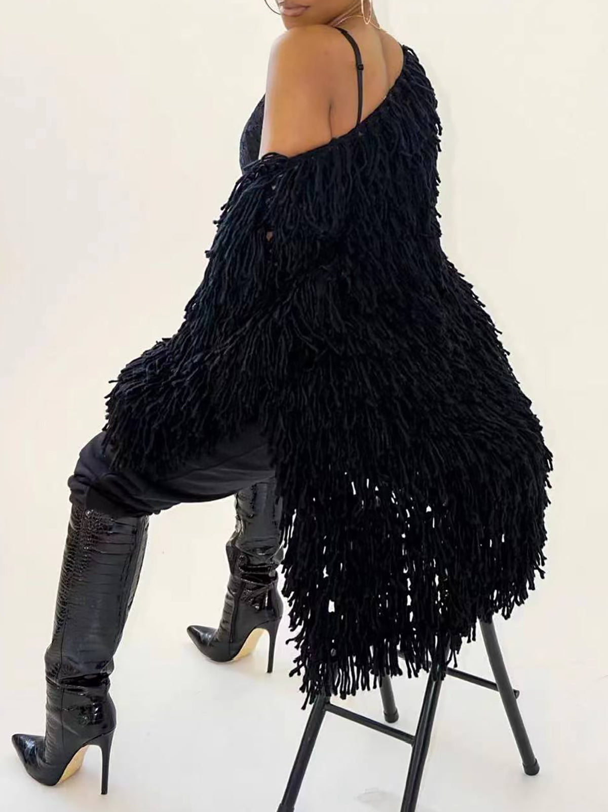 Crochet Fringe Knit Cardigan