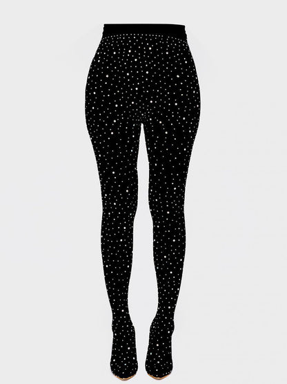 Rhinestone Stiletto Pointed Toe Pants Boots