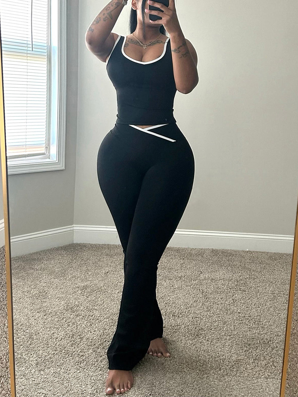 Tank Top Flare Yoga Pants Set