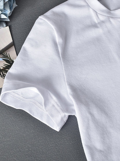 Rhinestone Split Hem Crop Top