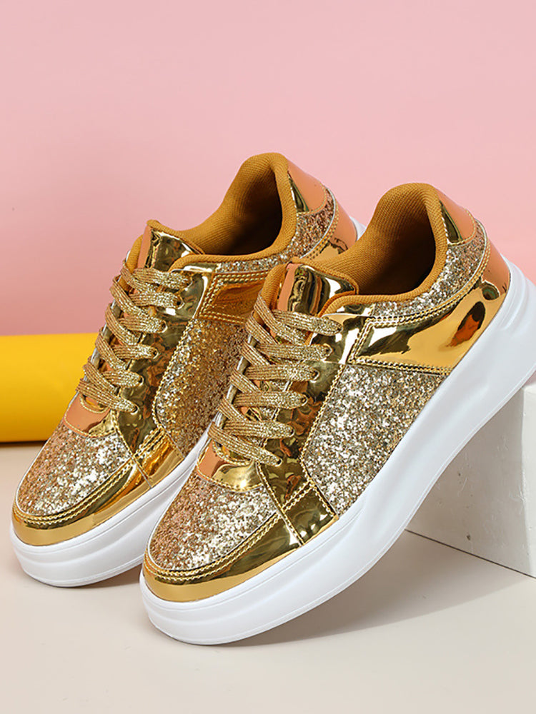 Sequin Platform Sneakers