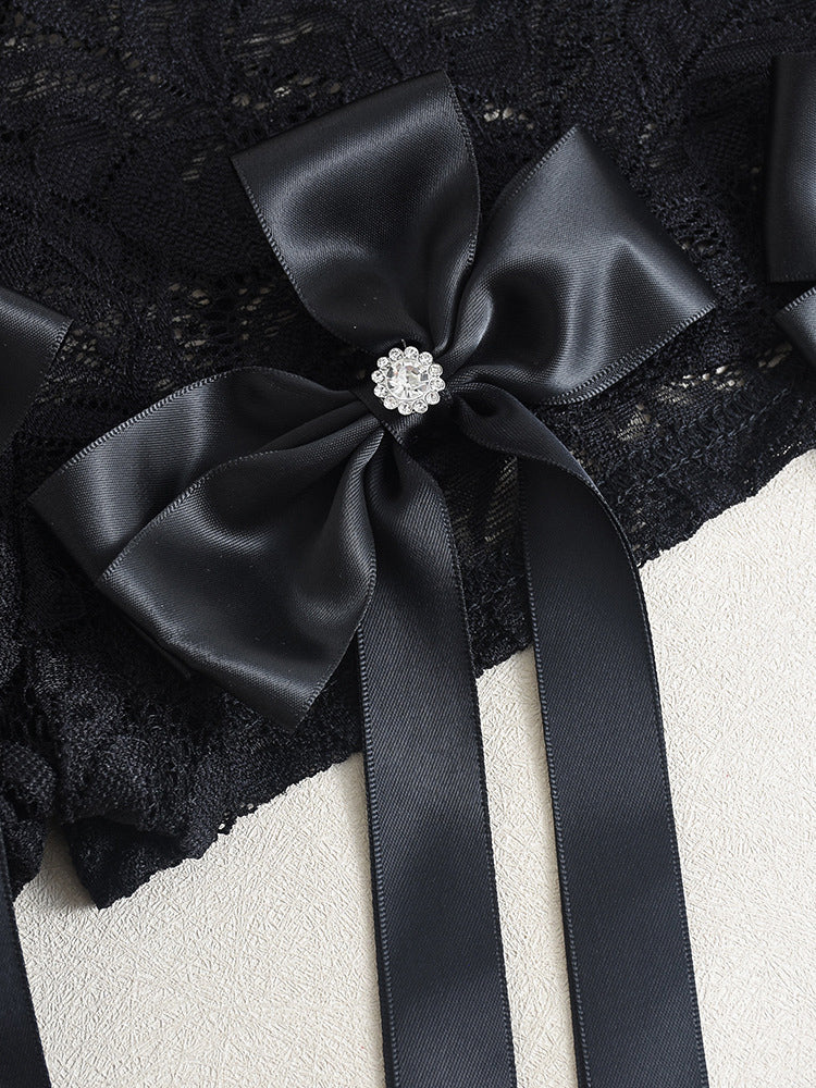 3D Butterfly Print Loose Top & Lace Shorts Set