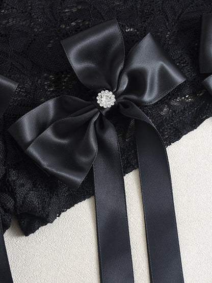 3D Butterfly Print Loose Top & Lace Shorts Set