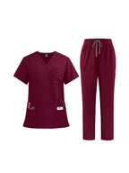 Solid Color Top Straight Leg Pants Set