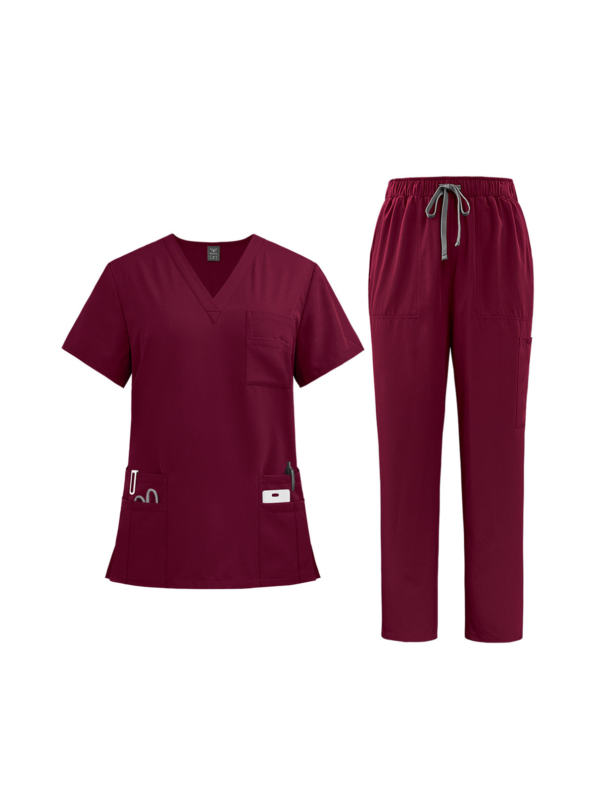 Solid Color Top Straight Leg Pants Set