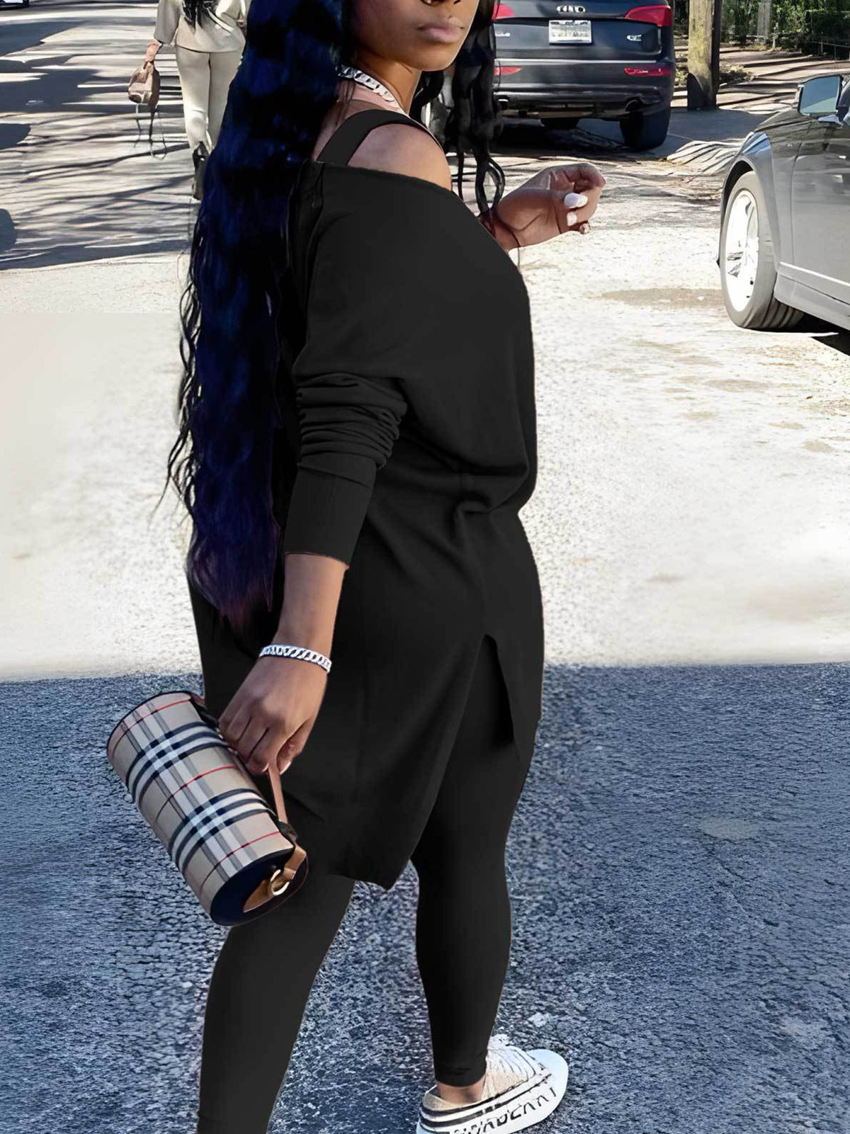 Off Shoulder Top Skinny Pants Set