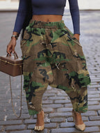 Distressed  Denim Harem Pants