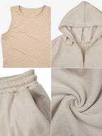 Conjuntos de chaleco, sudadera con capucha y pantalón de tres piezas 