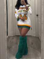 Sporty Letter Print Tube Mini Dress Set